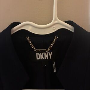 DKNY Dark Blue Jacket with Gold Chain Detail